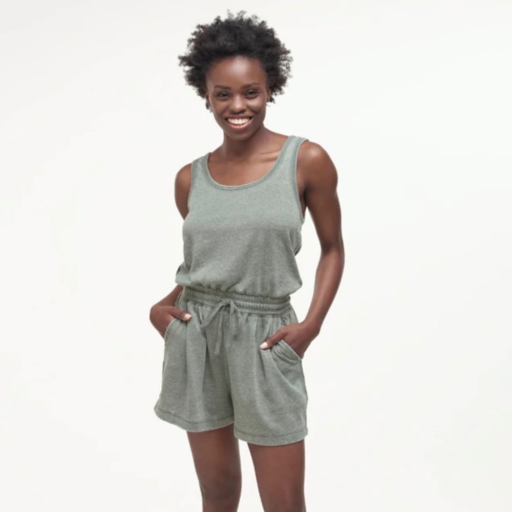Splendid | Eco Fleece Romper in‎ Dusty Green Size XL